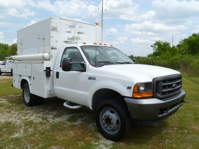 2001 FORD F450 ENCLOSED UTILITY white fully enclosed stand up room knapheide service body power